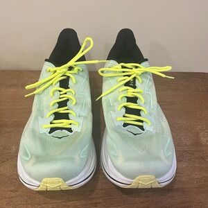 Hoka One One Mens Clifton 10 1162032 Mint Green Neon Running Shoes Sneakers 14D